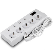 Multifunktions-Platooninsert-Steckdose 4 USB-Anschlüsse 5 EU-Steckdosen-Wandladegerät Elektrischer Stecker